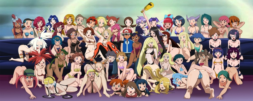 1boy absurdres alexa_(pokemon) anabel_(pokemon) angie_(pokemon) aria_(pokemon_anime) ash_ketchum aurea_juniper bianca_(pokemon) bianca_(pokemon_heroes) bikini bonnie_(pokemon) candice_(pokemon) caroline_(pokemon) casey_(pokemon) character_request clair_(pokemon) cynthia_(pokemon) daisy_(pokemon) dawn_(pokemon) delia_ketchum diantha_(pokemon) elesa_(pokemon) erika_(pokemon) fennel_(pokemon) flannery_(pokemon) gardenia_(pokemon) grace_(pokemon) harem highres iris_(pokemon) jasmine_(pokemon) johanna_(pokemon) korrina_(pokemon) lana_(pokemon) lillie_(pokemon) lily_(pokemon) lorelei_(pokemon) lusamine_(pokemon) lyra_(pokemon) mallow_(pokemon) malva_(pokemon) may_(pokemon) melody_(pokemon) miette_(pokemon) misty_(pokemon) multiple_girls nintendo philena_ivy pokemon pokemon_(anime) pokemon_(classic_anime) pokemon_bw_(anime) pokemon_dppt_(anime) pokemon_heroes:_latios_&amp;_latias pokemon_rse_(anime) pokemon_the_movie_2000:_the_power_of_one pokemon_xy_(anime) roxie_(pokemon) serena_(pokemon) shauna_(pokemon) skyla_(pokemon) swimsuit valerie_(pokemon) viola_(pokemon) violet_(pokemon) whitney_(pokemon) winona_(pokemon) yxyyxy zoey_(pokemon)