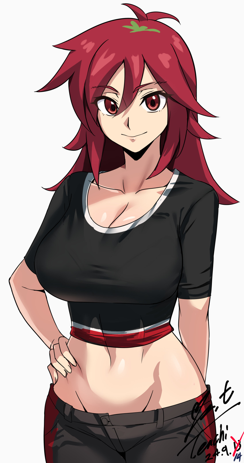 1girl absurdres beyblade beyblade_x breasts highres large_breasts mature_female nekki_ai red_eyes red_hair wide_hips