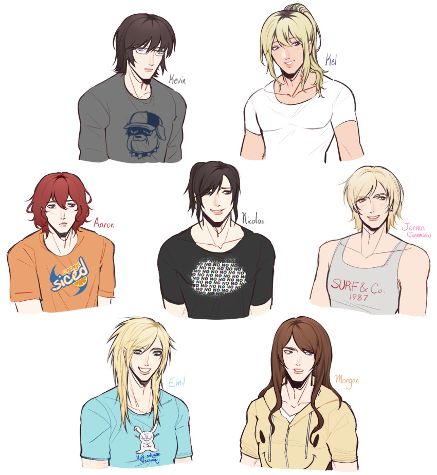 ari_(class_of_09) character_request class_of_09 commentary emily_(class_of_09) genderswap genderswap_(ftm) highres jecka_(class_of_09) karen_(class_of_09) kelly_(class_of_09) megan_(class_of_09) nicole_(class_of_09) non-web_source