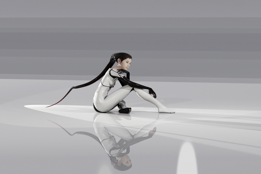 1girl azel_(panzer_dragoon) long_hair metalfly panzer_dragoon panzer_dragoon_saga realistic reflection very_long_hair
