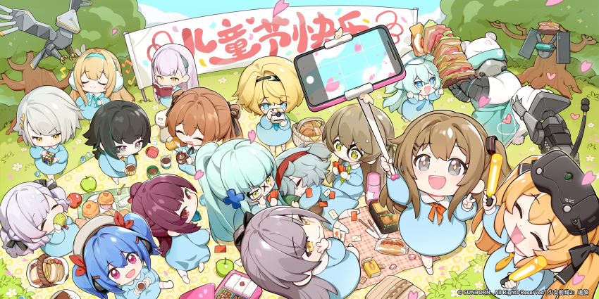 6+girls :d absurdres aged_down ak-alfa_(girls&#039;_frontline) anger_vein aqua_hair artist_request basket bear bento blonde_hair blue_eyes blue_hair blue_hairband blue_sky book bread brown_hair card cellphone cherry_blossoms child children&#039;s_day chinese_commentary chopsticks closed_eyes colphne_(girls&#039;_frontline_2) commentary_request cup drone fang florence_(girls&#039;_frontline_2) food g11_(girls&#039;_frontline) girls&#039;_frontline girls&#039;_frontline_2:_exilium glowstick grass grey_hair hairband hat highres hk416_(girls&#039;_frontline) holding holding_book holding_cup holding_glowstick hugging_object jiangyu_(girls&#039;_frontline_2) k2_(girls&#039;_frontline) kindergarten_uniform klukai_(girls&#039;_frontline_2) lainie_(girls&#039;_frontline_2) lenna_(girls&#039;_frontline_2) leva_(girls&#039;_frontline_2) long_hair lunchbox lying makiatto_(girls&#039;_frontline_2) mechty_(girls&#039;_frontline_2) multiple_girls musical_note necktie nikketa_(girls&#039;_frontline_2) official_art on_side open_mouth orange_necktie outdoors pa-15_(girls&#039;_frontline) phone picnic playing_card purple_hair reading rubik&#039;s_cube sabrina_(girls&#039;_frontline_2) scar scar_across_eye scar_on_face second-party_source selfie_stick sky sleeping smartphone smile spas-12_(girls&#039;_frontline) suomi_(girls&#039;_frontline) suomi_(girls&#039;_frontline_2) tololo_(girls&#039;_frontline_2) tree twintails type_97_(girls&#039;_frontline) ump40_(girls&#039;_frontline) ump45_(girls&#039;_frontline) ump9_(girls&#039;_frontline) v vector_(girls&#039;_frontline) vector_(girls&#039;_frontline_2) vsk-94_(girls&#039;_frontline) wa2000_(girls&#039;_frontline) white_hat yoohee_(girls&#039;_frontline_2) zhaohui_(girls&#039;_frontline_2)
