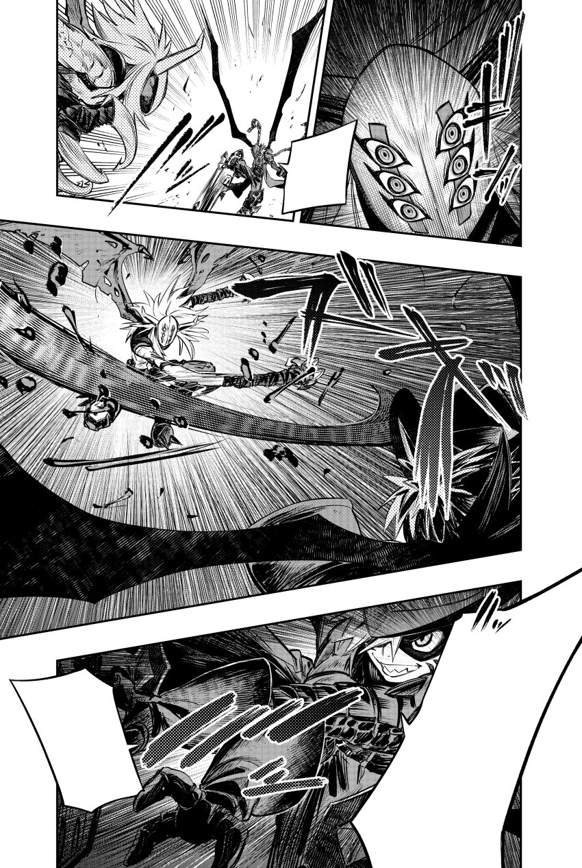 absurdres belt digimon digimon_(creature) hat highres magnakidmon mask neodevimon original sharp_teeth teeth