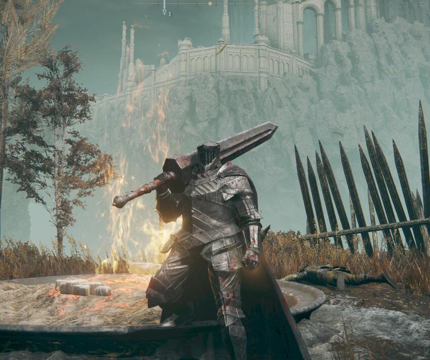 1other ambiguous_gender armor artist_request black_armor black_cape blackgaol_knight bow_(weapon) breastplate cape commentary_request crossbow elden_ring elden_ring:_shadow_of_the_erdtree full_armor gauntlets gradient_background greatsword grey_background helm helmet holding holding_crossbow holding_sword holding_weapon long_sleeves non-web_source over_shoulder repeating_crossbow signature sword sword_over_shoulder weapon weapon_over_shoulder