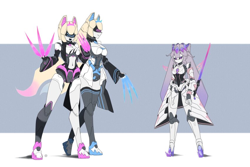 android animal_ear_fluff animal_ears bandaid bandaid_hair_ornament belt belt_collar black_collar black_corset blonde_hair blue_belt blue_eyes blue_hair blue_hairband breasts bridal_gauntlets chest_jewel circlet collar colored_inner_hair corset cropped_shirt deevious_deevi detached_collar dog_ears dog_girl dog_tail dress face_jewel fake_horns fishnet_socks fishnets frilled_shorts frills full_body fur-trimmed_jacket fur_trim fuwawa_abyssgard fuwawa_abyssgard_(1st_costume) gem gem_hair_ornament grey_hair hair_ornament hairband hand_jewel headphones headphones_around_neck highres hololive hololive_english horn_hairband horns humanoid_robot jacket jewel_under_eye joints koseki_bijou koseki_bijou_(1st_costume) large_breasts long_hair looking_at_viewer mechanical_hair metal_hair metal_skin metal_wings mococo_abyssgard mococo_abyssgard_(1st_costume) multicolored_gemstone multicolored_hair multiple_girls open_mouth pink_belt pink_eyes pink_hair pink_hairband purple_eyes purple_gemstone purple_hair robot robot_girl robot_joints shirt short_hair shorts siblings single_arm_guard single_bridal_gauntlet sisters smile socks spiked_collar spikes streaked_hair tail tomato_(sword) twins very_long_hair virtual_youtuber white_bridal_gauntlets white_dress white_shirt x_hair_ornament