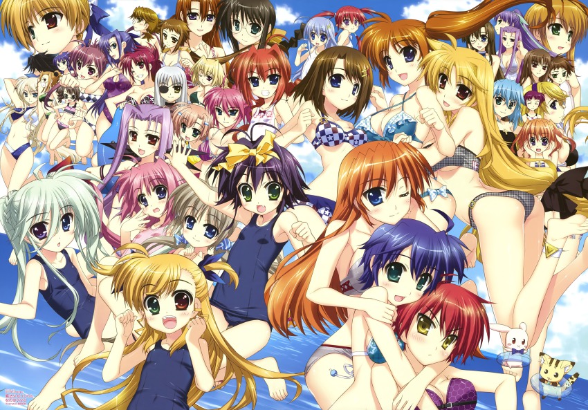 10s 6+girls :d absurdres agito agito_(nanoha) ankle_cuffs anklet annotated annotation_request arms_up ass asteion bardiche_(nanoha) barefoot bikini black_hair blonde_hair blue_eyes blue_hair blush bow breasts brown_eyes brown_hair carim_gracia caro_ru_lushe cat chantez_apinion character_request cinque_(nanoha) cleavage corona_timir covered_navel deed_(nanoha) dieci_(nanoha) einhard_stratos everyone eyebrows eyepatch fate_testarossa feet flat_chest flower frown fujima_takuya ginga_nakajima glasses green_eyes green_hair hair_bow hair_flower hair_ornament hair_ribbon harry_tribeca heterochromia highres hug hug_from_behind ixveria jewelry large_breasts linda_(nanoha) luka_(nanoha) lutecia_alpine lyrical_nanoha mahou_shoujo_lyrical_nanoha mahou_shoujo_lyrical_nanoha_vivid megane_alpine mia_(nanoha) miura_rinaldi multiple_girls navel necklace nove_(nanoha) numbers_(nanoha) official_art olivie_segbrecht one-piece_swimsuit one_eye_closed open_mouth otto_(nanoha) pink_hair print_bikini purple_eyes purple_hair quattro_(nanoha) quint_nakajima red_eyes red_hair reinforce_zwei ribbon rio_wezley sacred_heart scan schach_nouera school_swimsuit sein_(nanoha) shamal shario_finieno siblings side-tie_bikini_bottom side_ponytail sideboob sieglinde_eremiah signum silver_hair sisters smile star_(symbol) star_print striped_bikini striped_clothes stuffed_animal stuffed_rabbit stuffed_toy subaru_nakajima sunglasses swimsuit takamachi_miyuki takamachi_momoko takamachi_nanoha teana_lanster underboob viktoria_dahlgrun vita_(nanoha) vivio wendi_(nanoha) wink yagami_hayate yellow_eyes