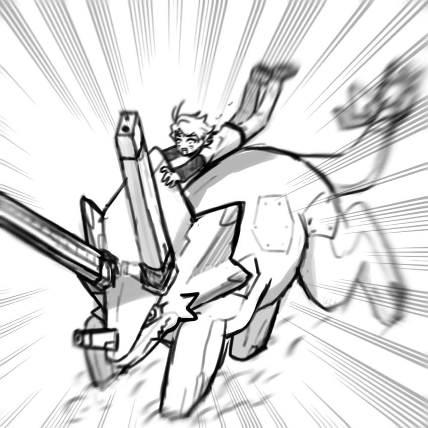 1boy digimon digimon_(creature) highres nomura_kotaro open_mouth running short_hair tail wezengammamon