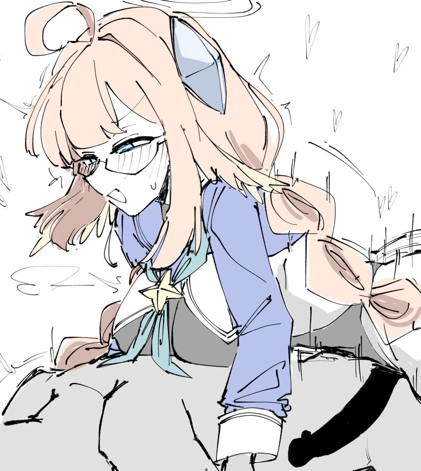 1futa ahoge anal bagaponchi black_leotard blue_archive blue_neckerchief breasts censored clothed_female_nude_male clothed_sex erection from_side futa_with_male futanari glasses halo heart highres large_breasts leotard long_hair long_sleeves neckerchief nude open_mouth orange_hair penis semi-rimless_eyewear sex shimiko_(blue_archive) shimiko_(magical)_(blue_archive) simple_background smile solo_focus twintails under-rim_eyewear white_background x-ray