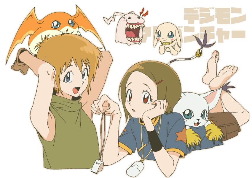 cosplay digimon digimon_(creature) digimon_adventure digimon_adventure_02 highres ishida_yamato ishida_yamato_(cosplay) patamon plotmon sharp_teeth tailmon takaishi_takeru teeth tokomon yagami_hikari yagami_taichi yagami_taichi_(cosplay)