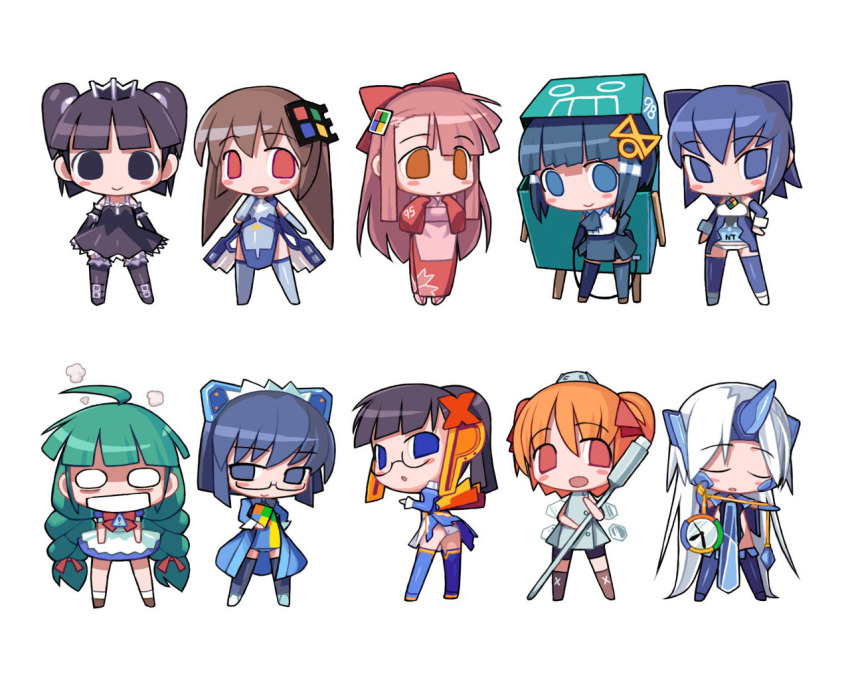 2k-tan 6+girls 95-tan 98-tan glasses longhorn me-tan multiple_girls os-tan thighhighs vista-tan xp-tan