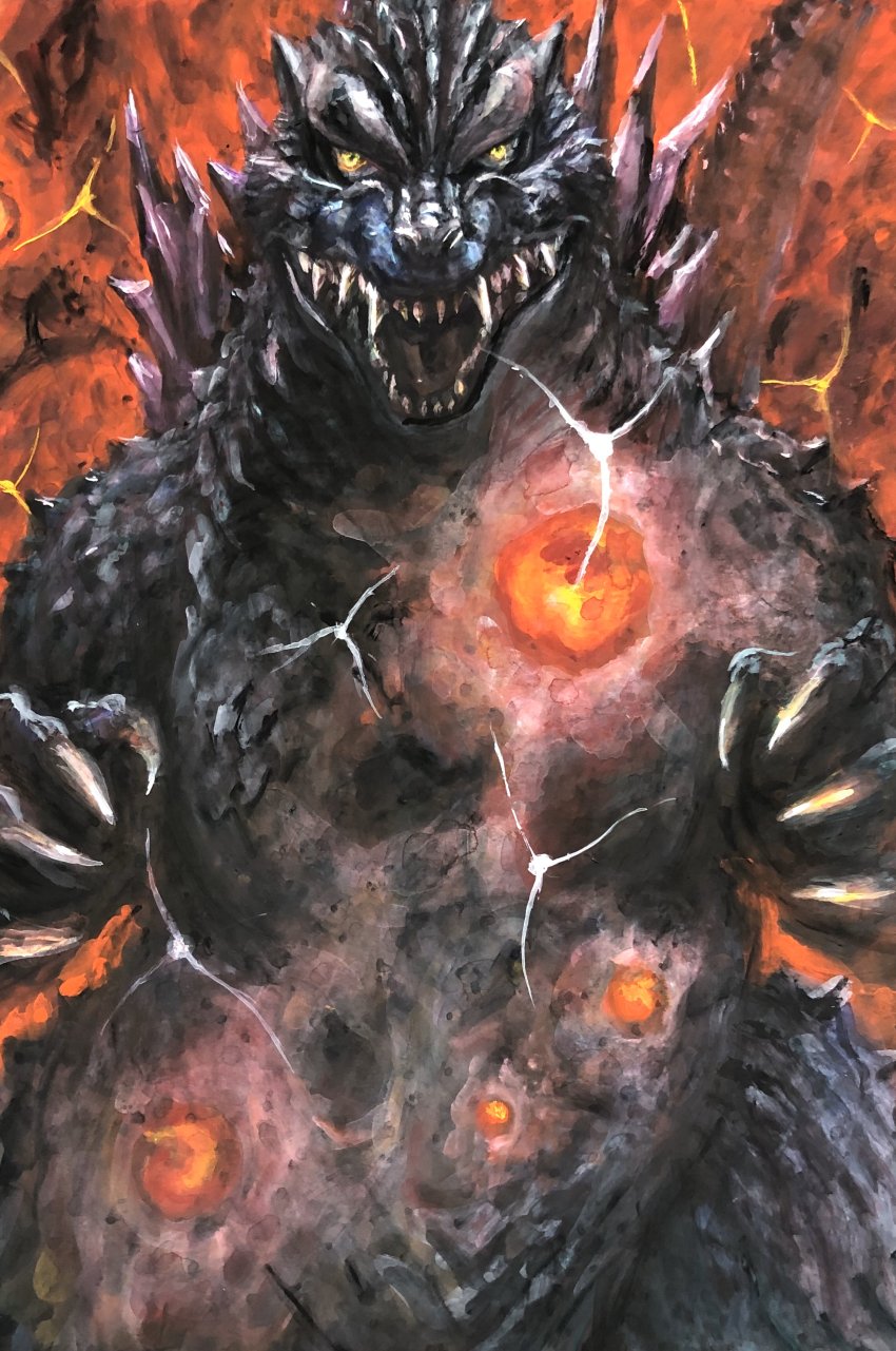 absurdres biology cell_(biology) dinosaur g.n.a godzilla godzilla_(series) godzilla_2000:_millennium highres kaiju looking_at_viewer no_humans toho