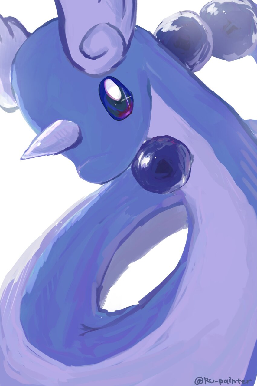 closed_mouth dragon dragonair gen_1_pokemon head_wings highres horns nintendo no_humans pokemon pokemon_(creature) pokemon_focus ru_painter simple_background single_horn solo star_(symbol) star_in_eye symbol_in_eye wings