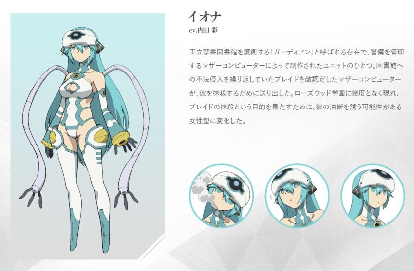 1girl artist_request blue_hair character_request expressionless groin robot robot_girl tagme