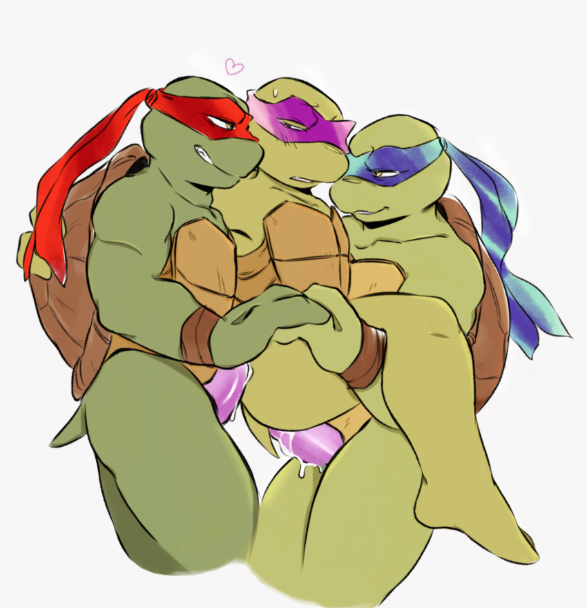3boys blue_headband dildo donatello_(tmnt) headband highres leonardo_(tmnt) multiple_boys purple_headband raphael_(tmnt) red_headband sex_toy strap-on tagme teenage_mutant_ninja_turtles yaoi