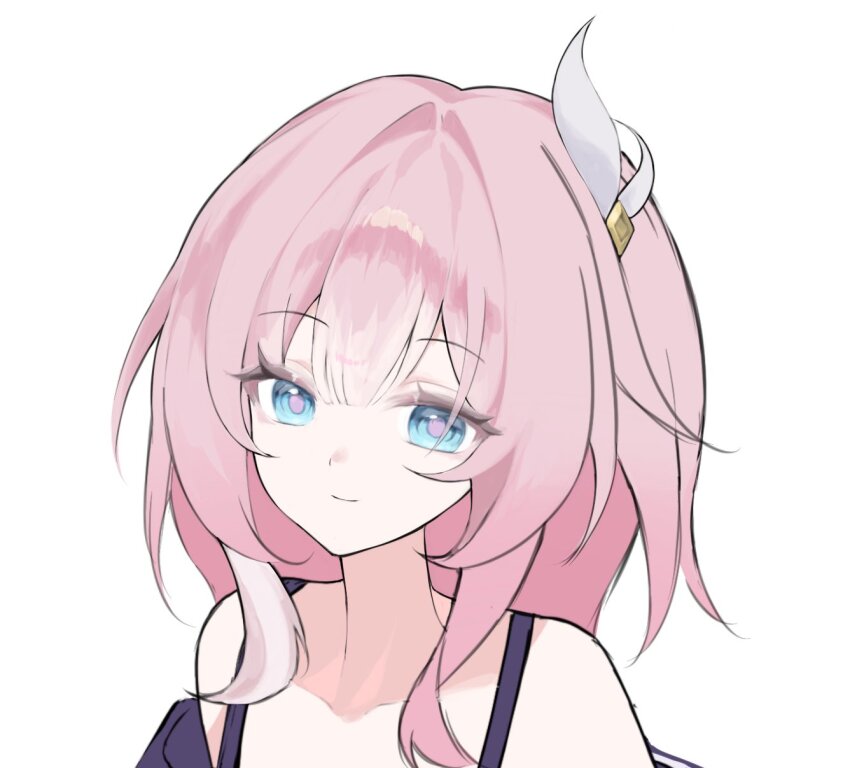 1girl blue_eyes coat commentary_request cyrene_(honkai:_star_rail) hair_ornament highres honkai:_star_rail honkai_(series) korean_commentary medium_hair multicolored_hair pink_hair purple_coat simple_background smile solo two-tone_hair upper_body white_background white_hair xs_1_iio