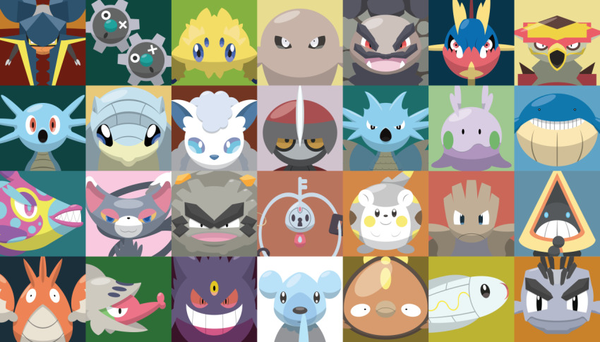 alolan_form alolan_geodude alolan_golem alolan_graveler alolan_sandshrew alolan_vulpix black_eyes blue_eyes bruxish carvanha cat commentary corphish creature cubchoo english_commentary fangs fish gen_1_pokemon gen_2_pokemon gen_3_pokemon gen_4_pokemon gen_5_pokemon gen_6_pokemon gen_7_pokemon gengar glameow goomy hitmonchan hitmonlee horsea joltik klefki klink looking_at_viewer mega mega_pokemon nintendo no_humans pawniard pokemon pokemon_(creature) purple_eyes seadra shawn_flowers shelmet snorunt stunfisk togedemaru turtonator tynamo vikavolt wailmer