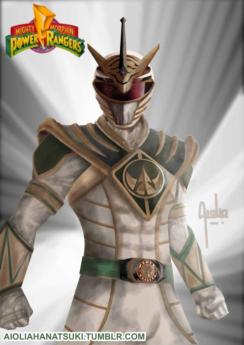 1boy absurdres alternate_costume alternate_universe armor commentary corruption dino_buckler evertears faceless faceless_male gold_trim highres lord_drakkon male_focus mighty_morphin_power_rangers power_rangers power_rangers_(boom!_studios) solo tommy_oliver tumblr_username watermark web_address