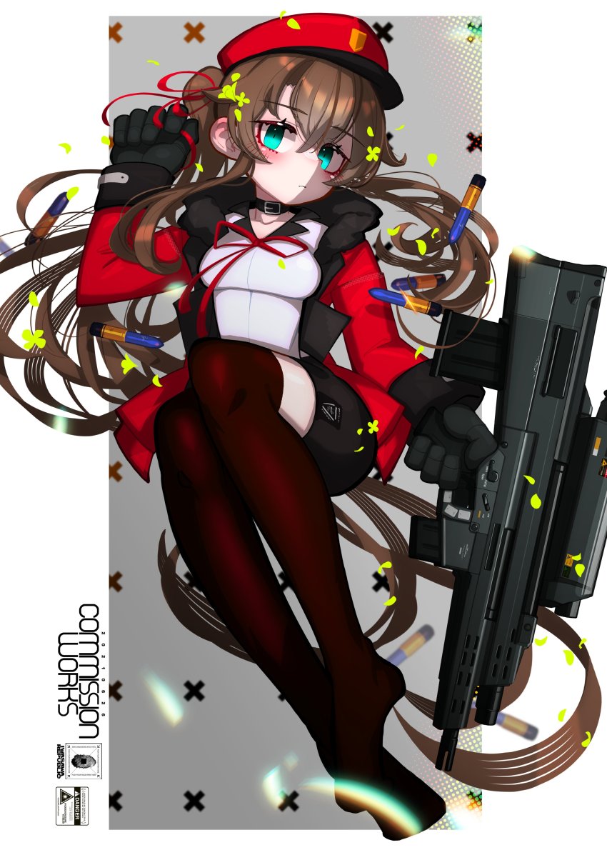 1girl 20x28mm_lv 20x28mm_lv_xm1018_tp absurdres airburst_grenade_launcher alliant_techsystems ammunition anti-materiel_cartridge assault_rifle breasts brown_hair bullpup cannon_cartridge carbine coat collar commission computerized_scope contraves_brashear_systems explosive female_focus gloves green_eyes grenade grenade_cartridge grenade_launcher gun hat hazard_symbol heckler_&amp;_koch highres holding holding_gun holding_weapon huge_weapon iwasawayuki l-3_communications_corporation l3_technologies long_gun military_cartridge military_program modular_weapon_system multi-weapon multiple-barrel_gun night-vision_device objective_individual_combat_weapon_(military_program) objective_infantry_combat_weapon_(military_program) open_clothes open_coat original pantyhose practice_round precision-guided_firearm prototype_design ribbon rifle scope selectable_assault_battle_rifle_(military_program) semi-automatic_grenade_launcher short-barreled_rifle sight_(weapon) signature skeb_commission skeb_sample smart_scope solo subsonic_ammunition telescopic_sight thermal_weapon_sight transforming_weapon under-barrel_configuration underbarrel_assault_rifle underbarrel_rifle weapon xm104_(smart_scope) xm29_oicw