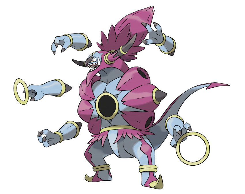 absurdres alternate_form artist_request claws extra_arms full_body gen_6_pokemon highres hoopa hoopa_(unbound) horns legendary_pokemon mythical_pokemon nintendo official_art open_mouth pokemon pokemon_(creature) pokemon_focus pokemon_oras rayman_limbs sharp_teeth solo standing teeth third-party_source transparent_background tusks v-shaped_eyes