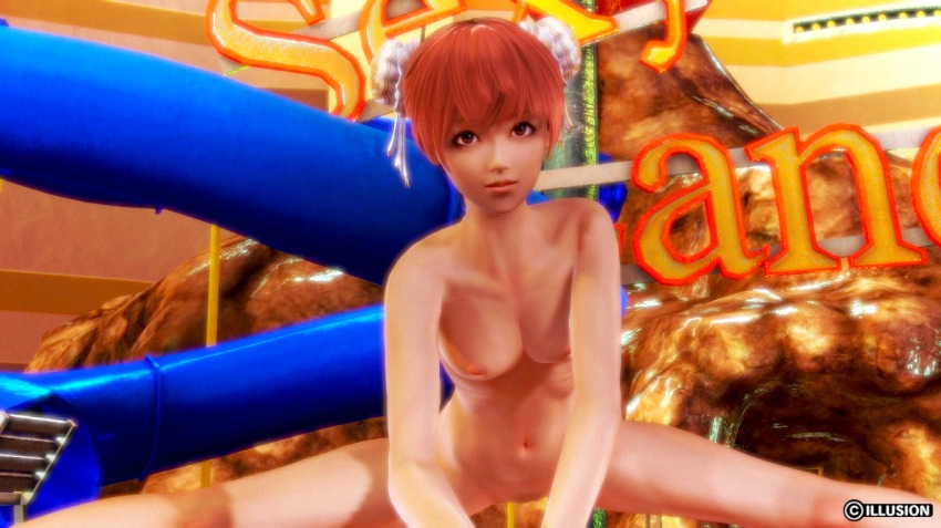 1girl 3d breasts gintama kagura_(gintama) nipples nude orange_hair pubic_hair red_hair sexy_beach sexy_beach_premium_resort short_hair small_breasts spread_legs