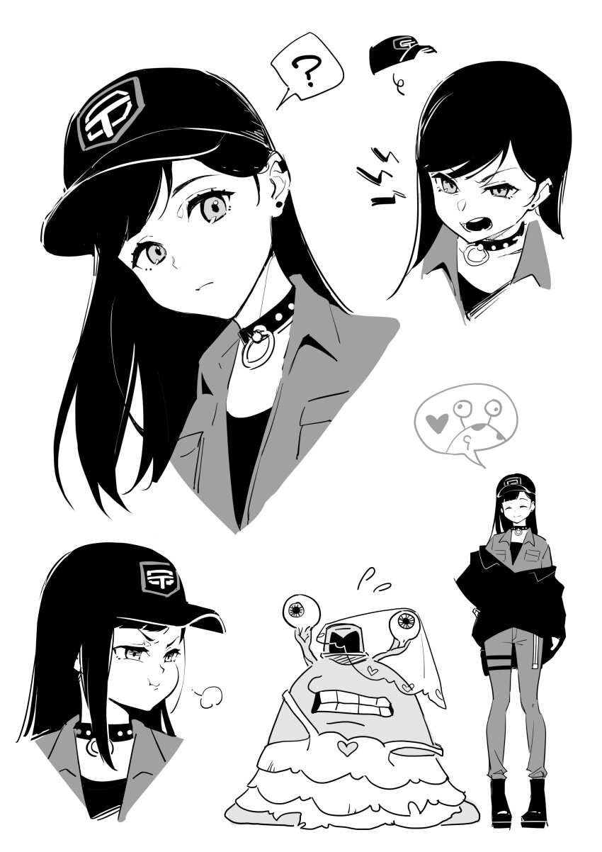 absurdres angry digimon digimon_(creature) digimon_seekers happy hat highres numemon smile tamahime_satsuki