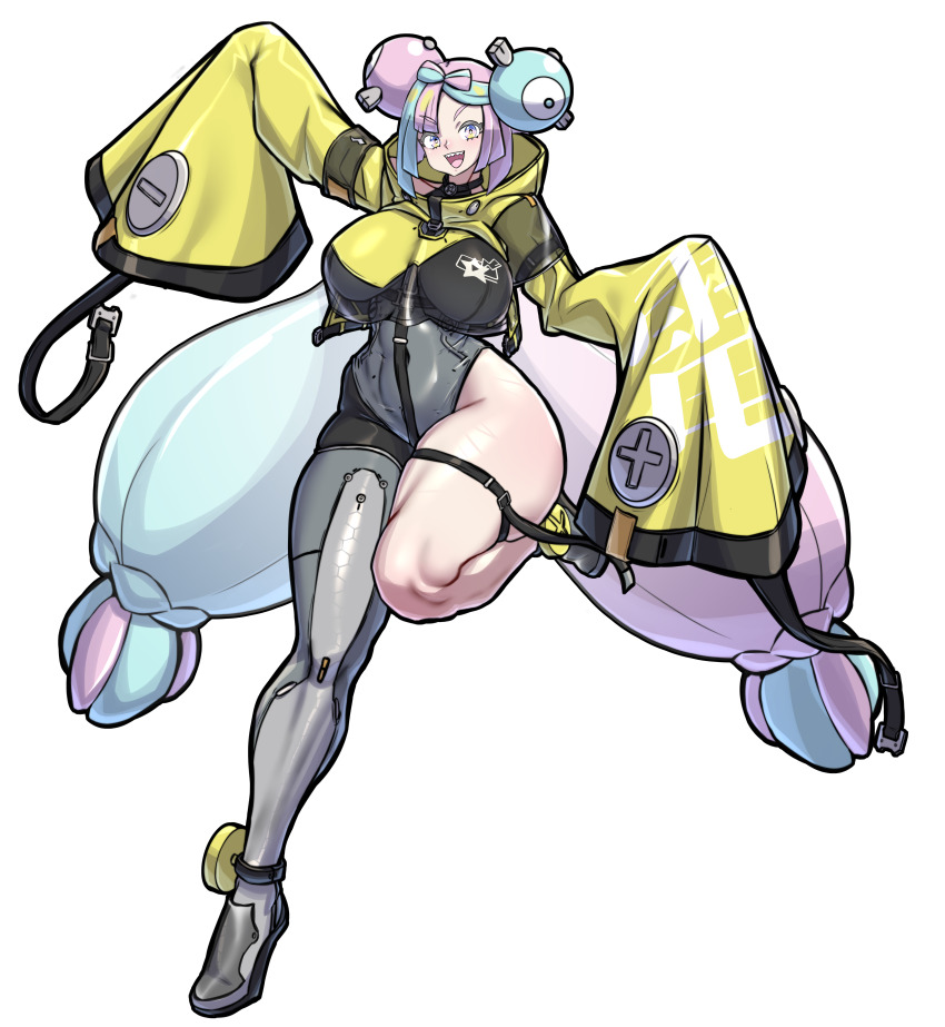 1girl absurdres adapted_costume breasts highres iono_(pokemon) large_breasts mold_(pixiv6616319) nintendo pokemon pokemon_sv simple_background white_background