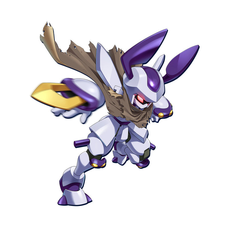 absurdres cape glowing glowing_eyes highres medarot medarot_(robot) official_art pincers red_eyes robot rokusho_(medarot) shadow