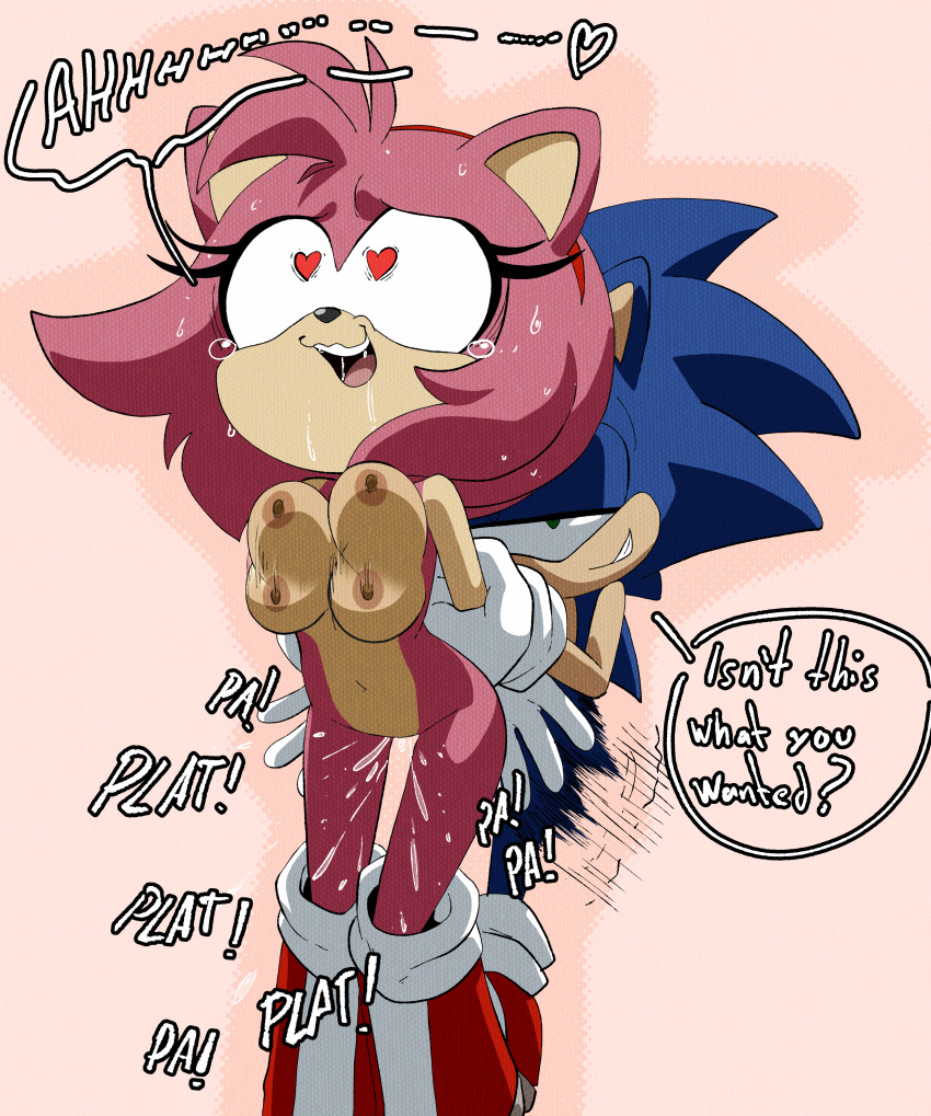 1boy absurdres amy_rose animal_ears animal_nose blue_ears blue_fur blue_hair blue_quills boots naked_boots bouncing_breasts breasts cum ejaculation english_text eyelashes female_ejaculation footwear_only fur furry furry_female furry_male furry_with_furry gloves grin hairband handwear_and_footwear_only heart heart-shaped_pupils heart_after_text heart_eyes hedgehog hetero highres inkershike moaning motion_blur motion_lines multicolored_boots multicolored_clothing multicolored_footwear multicolored_shoes naked_footwear narrowed_eyes navel nipples nude pink_background pink_ears pink_fur pink_hair tongue pussy pussy_juice red_boots red_footwear red_shoes sega sex sex_from_behind shoes short_hair simple_background smile sonic_(series) sonic_the_hedgehog sweat sweatdrop symbol-shaped_pupils tan_arms tan_countershading tan_inner_ear tears thick_eyelashes thigh_gap tongue two_tone_boots two_tone_clothing two_tone_footwear two_tone_shoes white_boots white_footwear white_gloves white_shoes