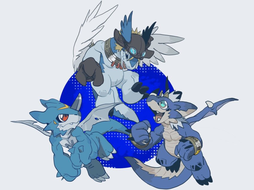 digimon digimon_(creature) dragon highres holy_ring horns legendz legendz_(creature) oridigi red_eyes shiron_(legendz) smile wingdragon wings xv-mon