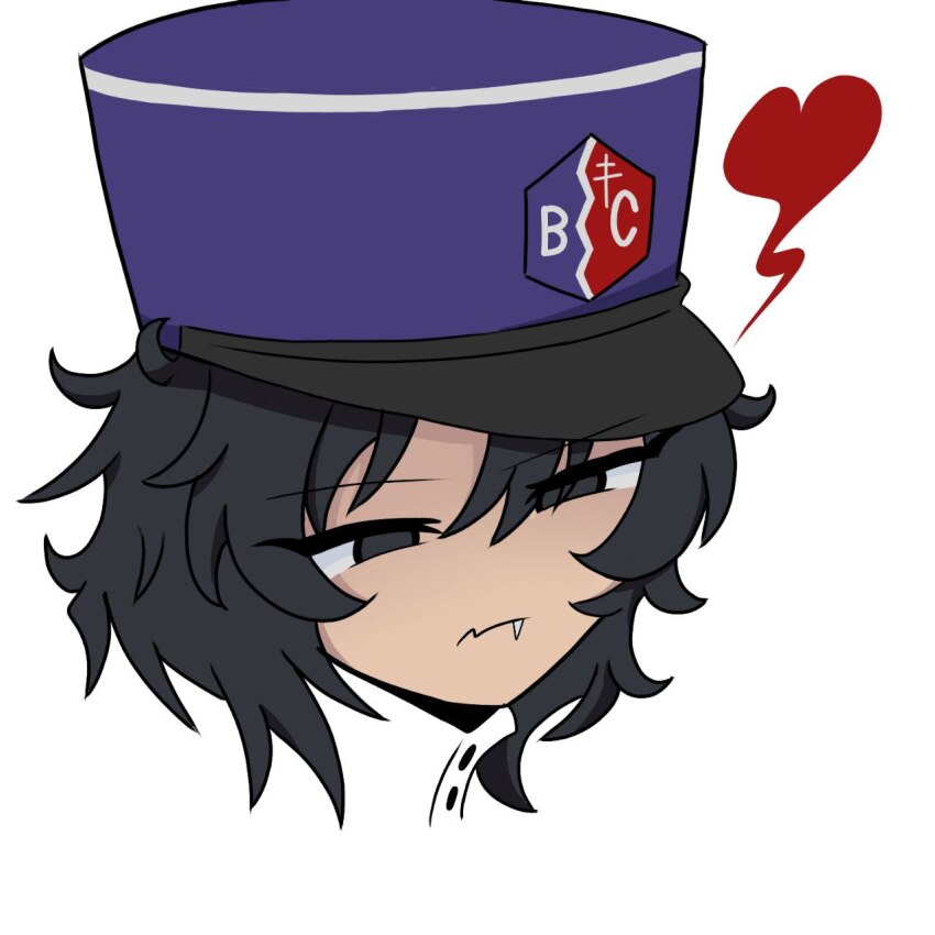 1girl andou_(girls_und_panzer) artist_request bc_freedom_(emblem) bc_freedom_military_uniform black_hair commentary dark-skinned_female dark_skin emblem english_commentary faceless faceless_female girls_und_panzer hat highres medium_hair military_hat non-web_source simple_background source_request white_background