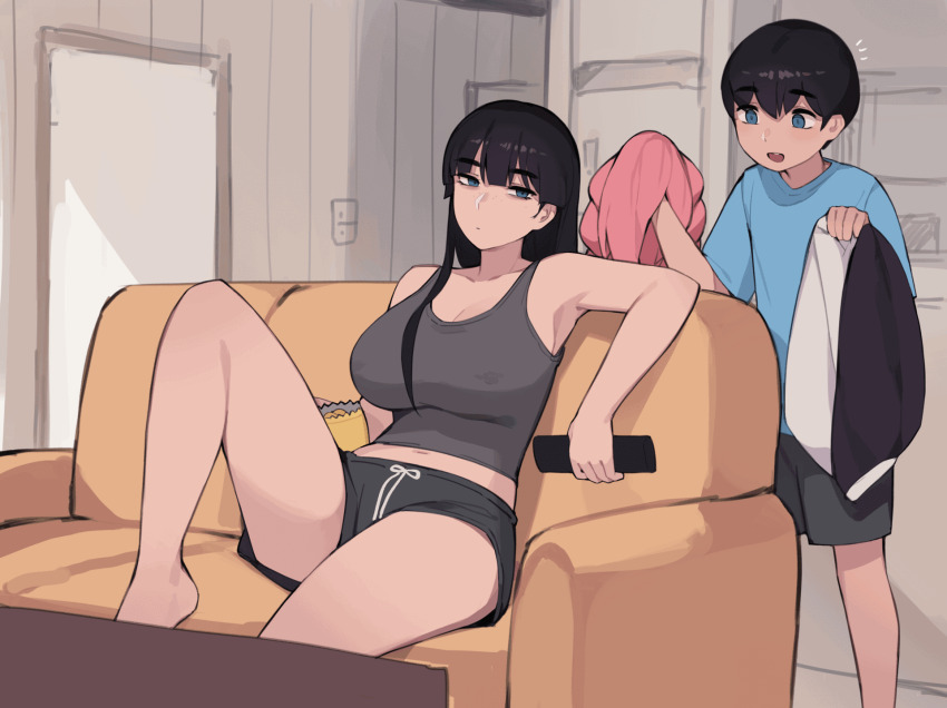 1girl 3boys age_difference akiyama_fumika_(pepper0) akiyama_minato_(pepper0) akiyama_toru_(pepper0) akiyama_yuto_(pepper0) animated animated_gif black_hair bottomless braid breast_sucking breasts brother_and_sister censored completely_nude cosplay cum cum_on_body cum_on_breasts cum_on_hair cum_on_upper_body door fellatio gradient_hair green_hair green_thighhighs highres incest japanese_text kanroji_mitsuri kanroji_mitsuri_(cosplay) kimetsu_no_yaiba large_breasts mole mole_under_each_eye mole_under_eye mosaic_censoring multicolored_hair multiple_boys multiple_moles nipple_stimulation nipple_tweak nude onee-shota oral original penis pepper0 pink_hair pussy sex short_hair shota siblings slideshow_animation spread_legs thighhighs twin_braids vaginal