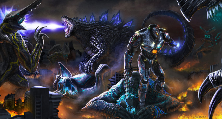 arm_blade battle_damage bioluminescence blood blue_blood body_markings cannon chain_sword chest_cannon city colored_blood company_connection crossover damaged destruction dinosaur directed-energy_weapon elden_ardiente energy energy_cannon energy_weapon epic fire gd6_chain_sword giant giant_monster gipsy_danger glowing glowing_blood glowing_eyes glowing_mouth glowing_veins godzilla godzilla_(2014) godzilla_(series) jaeger_(pacific_rim) kaiju knifehead leatherback legendary_pictures mecha missing_limb monster monsterverse mutavore neon_trim nuclear_vortex_turbine pacific_rim pan_pacific_defense_corps plasma_beam robot scunner slattern sword toho trespasser weapon whip whip_sword wrist_blades