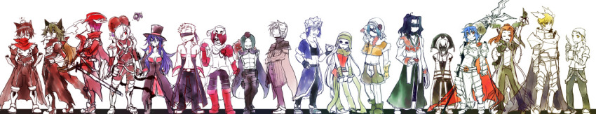 1girl 6+boys alchemist_(ragnarok_online) animal animal_around_neck animal_ears animal_on_head arch_bishop_(ragnarok_online) armor armored_boots assassin_cross_(ragnarok_online) bicorne black_blindfold black_cape black_coat black_gloves black_hair black_hat black_pants black_shirt blacksmith_(ragnarok_online) blindfold blonde_hair blue_cape blue_hair bodysuit book boots breastplate breasts brown_bodysuit brown_cape brown_coat brown_eyes brown_gloves brown_hair brown_horns brown_pants brown_shirt brown_shorts cape cat cat_ears cat_on_head cigarette cleavage closed_mouth coat commentary_request creator_(ragnarok_online) crop_top cropped_jacket cross cross_necklace cross_of_prontera crossdressing detached_sleeves elbow_gloves expressionless eye_mask fake_antlers fingerless_gloves fox frown full_body fur-trimmed_cape fur-trimmed_gloves fur-trimmed_jacket fur-trimmed_shirt fur_trim glasses gloves grey_coat guillotine_cross_(ragnarok_online) hair_over_one_eye hat head_wings high_ponytail high_priest_(ragnarok_online) holding holding_book holding_notepad holding_quill horns index_finger_raised iqse jacket jewelry large_breasts long_hair long_image long_sleeves looking_at_another looking_at_viewer looking_to_the_side lord_knight_(ragnarok_online) mask masked masquerade_mask mechanic_(ragnarok_online) medium_hair monk_(ragnarok_online) mouth_mask multicolored_coat multiple_boys navel necklace noah_hat_(ragnarok_online) notepad on_head one_eye_closed open_clothes open_coat open_jacket open_mouth paladin_(ragnarok_online) pants pants_under_shorts pauldrons pince-nez ponytail priest_(ragnarok_online) professor_(ragnarok_online) purple_eyes purple_hair quill ragnarok_online red_armor red_cape red_coat red_gloves red_hat red_scarf red_shirt scarf shirt short_hair short_sleeves shorts shoulder_armor shrug_(clothing) simple_background skull sleeveless sleeveless_shirt slime_(creature) smile smoking smoking_pipe sniper_(ragnarok_online) spiked_gauntlets stalker_(ragnarok_online) sunglasses sword top_hat torn_cape torn_clothes torn_scarf two-tone_coat vambraces vanilmirth_(ragnarok_online) waist_cape warlock_(ragnarok_online) weapon white_background white_cat white_coat white_hair white_hat white_pants white_shirt white_wings wide_image wings