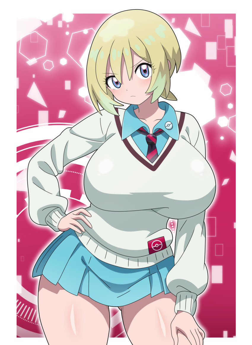 absurdres alternate_breast_size alternate_costume amate_yuzuriha amate_yuzuriha_(cosplay) breasts cosplay creatures_(company) game_freak gundam gundam_gquuuuuux highres hitokiwa_kenchin irida_(pokemon) large_breasts nintendo pokemon pokemon_legends:_arceus