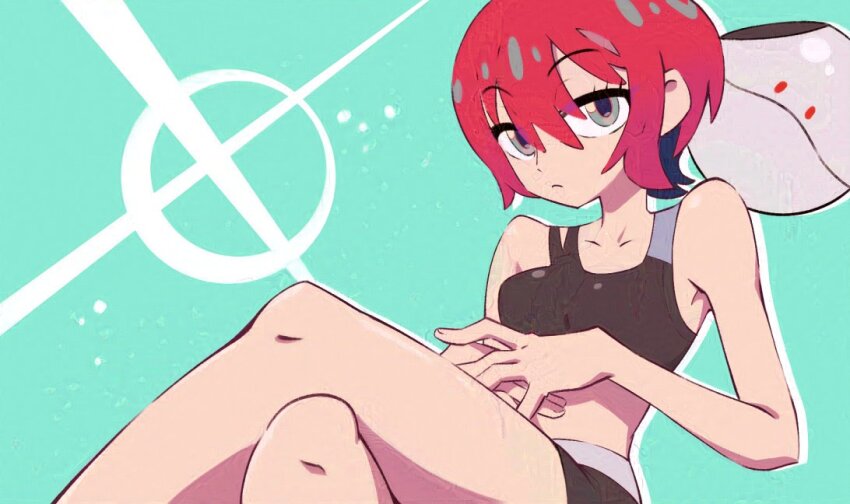 1girl amate_yuzuriha aqua_eyes gundam gundam_gquuuuuux red_hair solo supermondobeat underwear