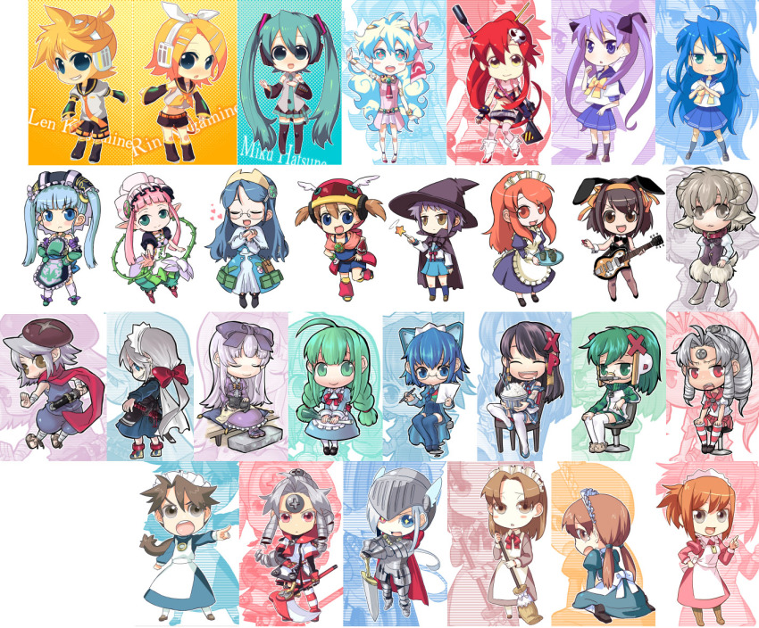 00s 2boys 2k-tan 3.1-tan 6+girls ahoge akazukin_(otogi-juushi_akazukin) aqua_hair aqua_necktie asahina_mikuru black_hat black_socks blonde_hair brother_and_sister chibi cross-shaped_pupils everyone food futaba_channel gretel gretel_(otogi-jushi_akazukin) hat hatsune_miku hidoi hiiragi_kagami homeko ibara-hime itai izumi_konata kagamine_len kagamine_rin kanan_(karehane) kudoi leotard long_hair lucky_star me-tan medoi modoi mole mole_under_eye multiple_boys multiple_girls nagato_yuki necktie nia_teppelin nijiura_maids os-tan otogi-juushi_akazukin pantyhose playboy_bunny ponytail rice school_uniform serafuku shirayuki-hime shitsuji siblings socks spring_onion steamed_bun suzumiya_haruhi suzumiya_haruhi_no_yuuutsu symbol-shaped_pupils tengen_toppa_gurren_lagann thighhighs twins very_long_hair visbou vista-tan vistake vocaloid xp-tan xp_home-tan xphome yoko_littner