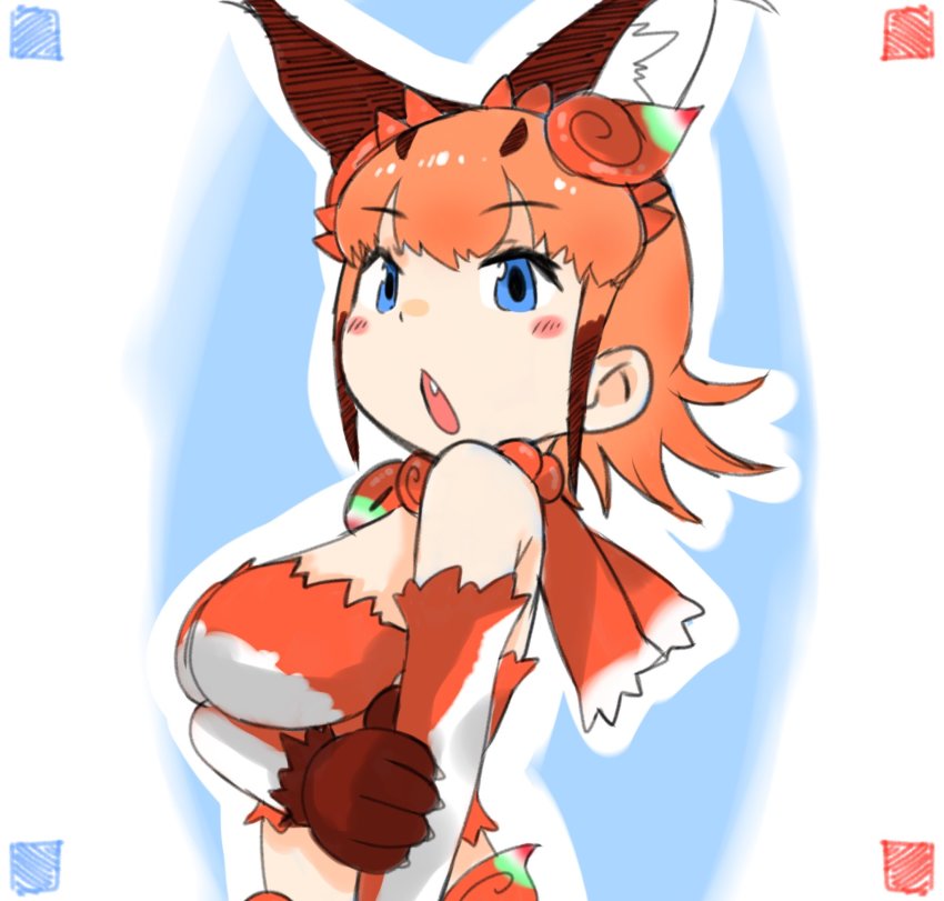 animal_ears blue_eyes caracal_(kemono_friends) cats_yone gloves highres kemono_friends kemono_friends_3 neckerchief open_mouth tail