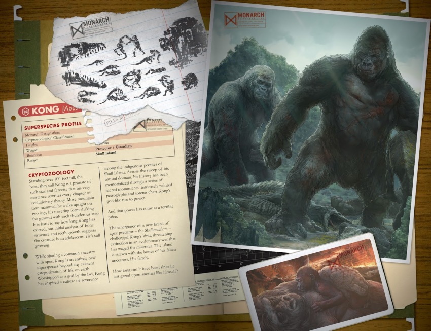 animal ape battle battle_damage blood breasts character_profile concept_art conspiracy death desk diagram document emaciated family father_and_son fight fighting folder forest gorilla highres kaiju king_kong king_kong_(series) kong:_skull_island legendary_pictures map military monarch_(monsterverse) monster monsterverse mother_and_son mountain mural muscular muscular_female muscular_male nature official_art petroglyph petroglyphs promotional_art report ribs sagging_breasts scar scar_across_eye scar_on_chest scar_on_face science see-through_body sketch skull_island skull_island:_the_birth_of_kong skullcrawler translucent tree viral_marketing