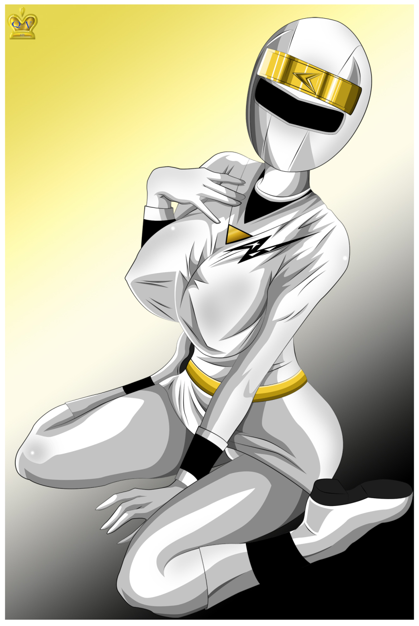 1girl breasts covered_erect_nipples female_focus highres large_breasts legs ninja_sentai_kakuranger ninja_white power_rangers queen_vegeta_69 solo source_request super_sentai tagme tsuruhime