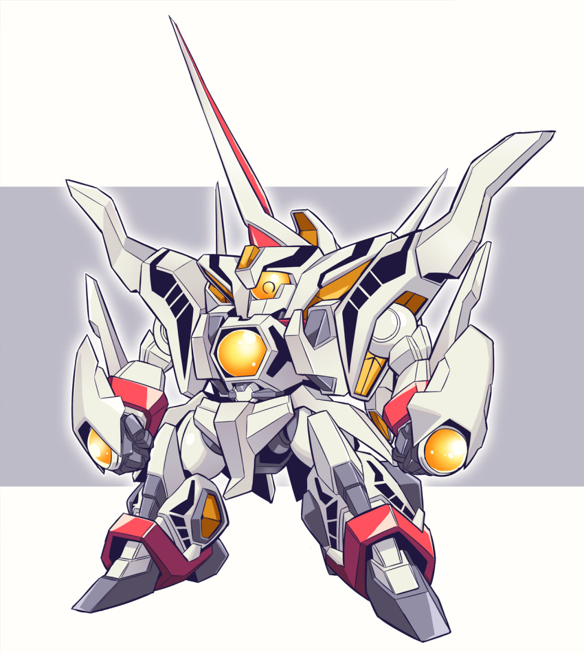 chibi hades_project_zeorymer highres horns looking_ahead mecha no_humans one-eyed robot science_fiction single_horn solo standing super_robot usoco zeorymer