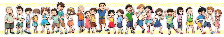 6+boys 6+girls absurdres annotated black_hair braid brown_hair chibi_maruko-chan drill_hair fujiki_shigeru fuyuta_misuzu glasses halftone halftone_background hanawa_kazuhiko highres honami_tamae jougasaki_himeko kosugi_futoshi long_hair long_image maeda_hiromi_(maruko-chan) migiwa_hanako multiple_boys multiple_girls nagasawa_kimio nagayama_osamu noguchi_emiko noritaka_hamazaki oono_kenichi sakura_momoko sasayama_kazuko sekiguchi_shinji short_hair sueo_maruo sugiyama_satoshi tomita_tarou tomita_tomiko tsuchihashi_toshiko tsunoji wide_image yamada_kayoko yamada_shouta yamane_tsuyoshi
