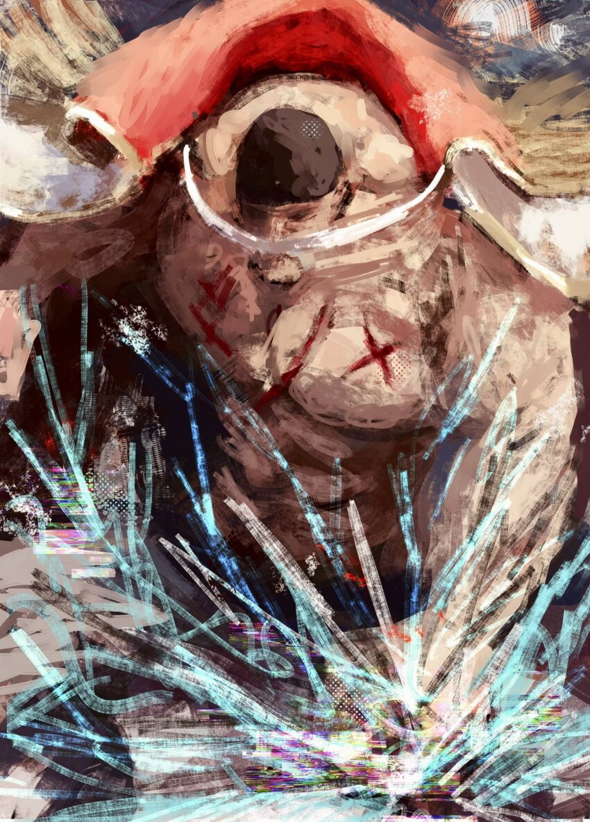 1boy coat edward_newgate facial_hair fuyumurasaki hat highres male_focus muscular muscular_male mustache one_piece punching scar scar_on_chest solo topless_female topless_male