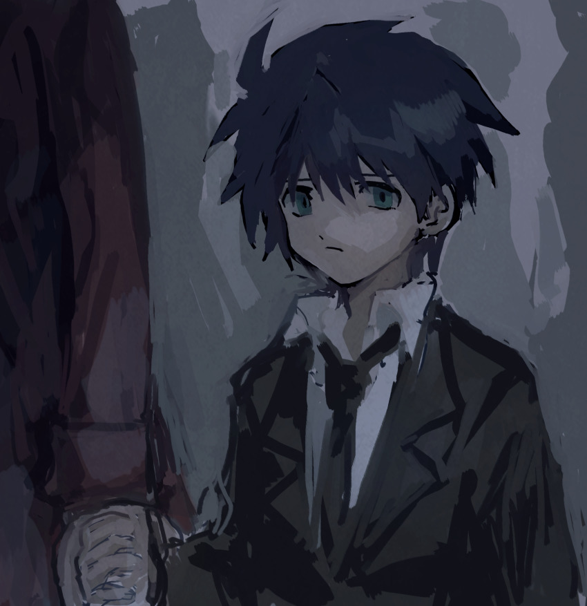 2boys bad_id bad_pixiv_id black_hair blouse collared_shirt darren_shan formal_clothes green_eyes highres holding_hands larten_crepsley long_coat male_focus multiple_boys necktie shirt short_hair solo_focus suit the_saga_of_darren_shan white_shirt