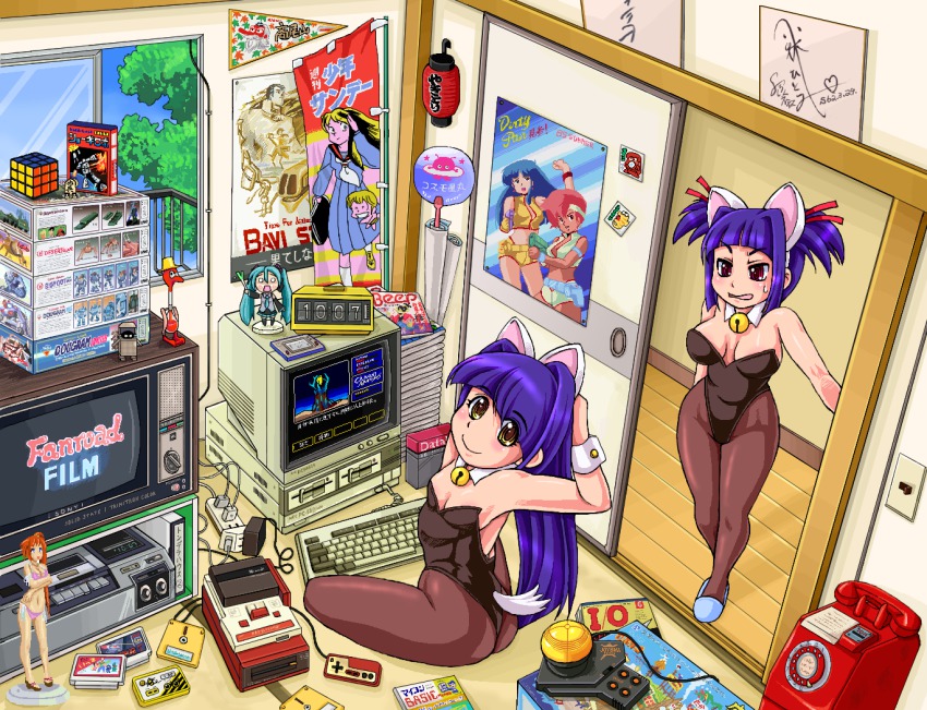 00s 1980s_(style) 2girls absurdly_detailed_composition anachronism animal_costume animal_ears annotated aoshima_bunka_kyouzai ass autumn_leaves bavi_stock bell bigfoot_(combat_armor) bikini bikkuriman blue_hair board_game bromry_eyevan_dt-2 brown_legwear cameo cat_ears cat_tail chaos_angels clock code commentary_request computer computer_keyboard controller cosmo_hoshimaru cutter_lightan desert_gunner dirty_pair door dougram drinking_bird energy_gun famicom famicom_disk_system fanroad figure flag flip_clock floppy_disk from_above fusuma game_&amp;_watch game_cartridge game_console game_controller hair_intakes hair_ribbon hand_fan hatsune_miku hudson_shooting_watch jingle_bell kei_(dirty_pair) keyboard kittysuit lantern leaf leotard light_switch loaded_interior long_hair looking_back lum lyrical_nanoha magazine_(object) magazine_stack mahou_shoujo_lyrical_nanoha_strikers maple_leaf md5_mismatch model model_kit monitor multiple_girls nanashi&#039;s_elder_sister_(bunny) nanashi_(bunny) nanashi_mushi nec_pc-8801 nendoroid nintendo nontraditional_playboy_bunny oldschool open_door original otaku ougon_senshi_gold_lightan pantyhose paper_fan payphone pc-8801 pennant phone playboy_bunny poster_(medium) poster_(object) power_strip programming_(topic) ray_gun red_eyes resolution_mismatch retro_artstyle ribbon robodacchi room rubik&#039;s_cube shikishi_(object) shogi sky sliding_doors slippers sony spring_onion sticker sweatdrop swimsuit tail taiyou_no_kiba_dougram takamachi_nanoha tatami television ten_(urusei_yatsura) tengu tondera_house_no_daibouken toy translated tree uchiwa urusei_yatsura vehicle videocassette vocaloid walk-in watch weapon wide_hips window yamabushi_tengu yellow_eyes yuri_(dirty_pair) zunou_senkan_galg