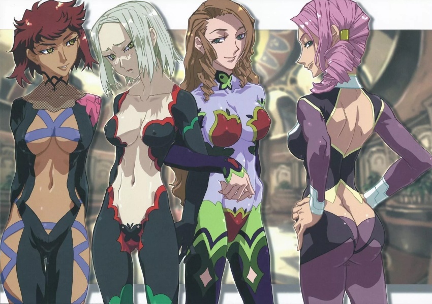4girls ass butt_crack character_request highres kamidake_onsen multiple_girls smile source_request tagme tenchi_muyou!