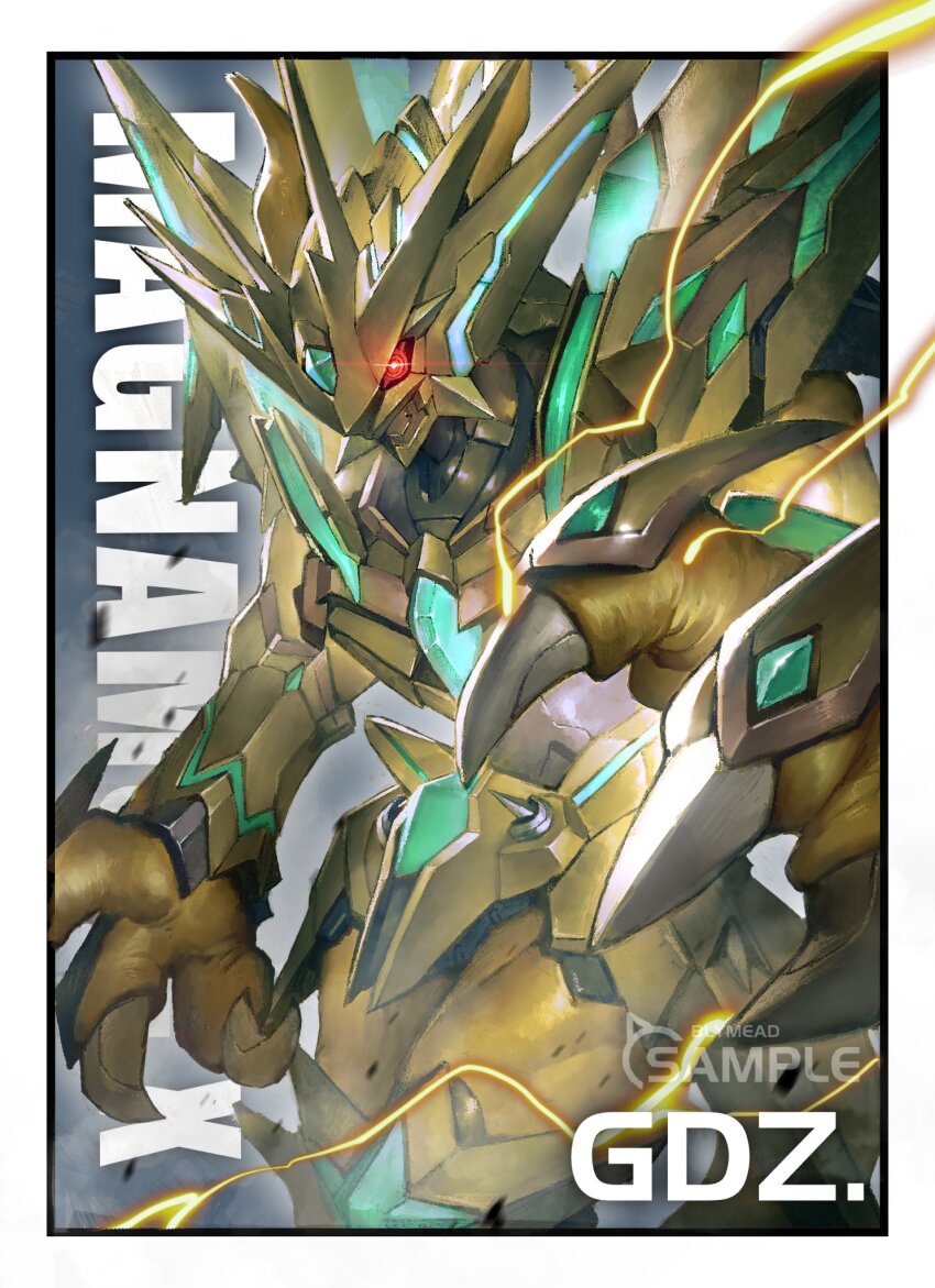 1boy armor claws digimon digimon_(creature) dragon_boy energy highres magnamon magnamon_x-antibody magnamon_x-antibody_gold_digizoid_mode male_focus solo