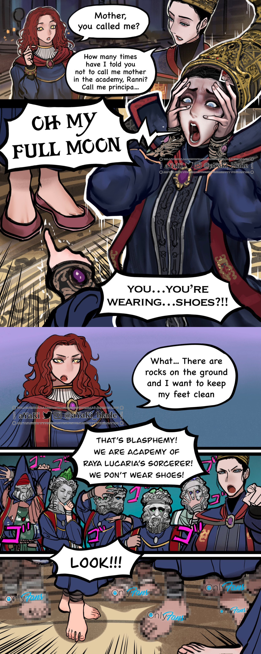 absurdres ayaki comic elden_ring feet female_focus highres onlyfans ranni_the_witch rennala_queen_of_the_full_moon sorceress_sellen