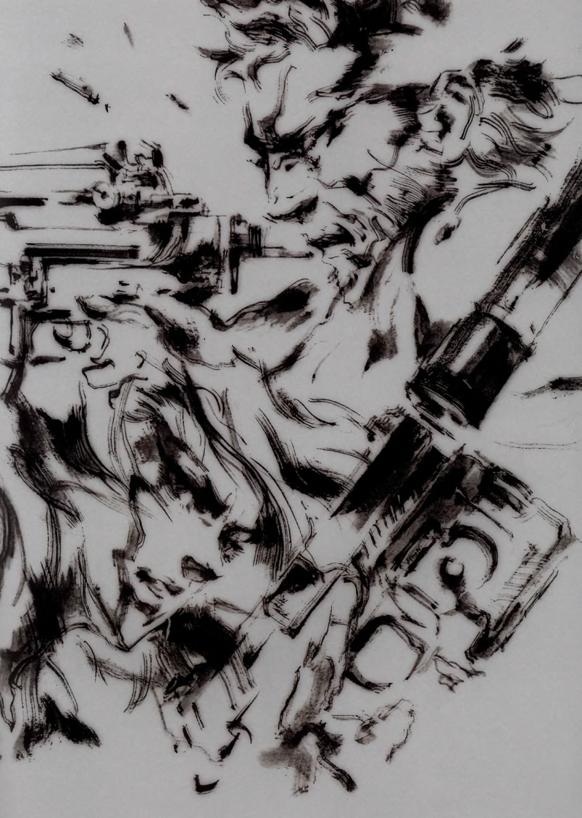 2boys an/peq-6 assault_rifle bandana flashlight gloves greyscale gun h&amp;k_mark_23 heckler_&amp;_koch highres insight_technology kac_mk23_suppressor knight&#039;s_armament_company konami laser laser_aiming_module laser_pointer laser_pointer_projection laser_sight m4_carbine male_focus match_grade match_grade_firearm match_grade_pistol meryl_silverburgh metal_gear_(series) metal_gear_solid metal_gear_solid_2:_sons_of_liberty monochrome multiple_boys offensive_handgun official_art raiden_(metal_gear) rifle shinkawa_youji solid_snake suppressor tactical_light weapon