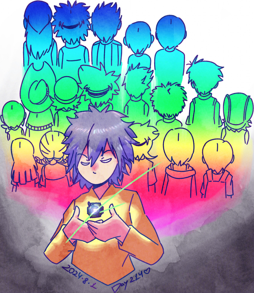 belt closed_eyes digimon digimon_adventure digimon_adventure_02 digimon_adventure_02:_the_beginning digimon_adventure_tri. digivice hat hida_iori highres himekawa_maki ichijouji_ken inoue_miyako ishida_yamato izumi_koshiro kido_jo motomiya_daisuke nishijima_daigo owada_rui short_hair tachikawa_mimi takaishi_takeru takenouchi_sora twintails yagami_hikari yagami_taichi