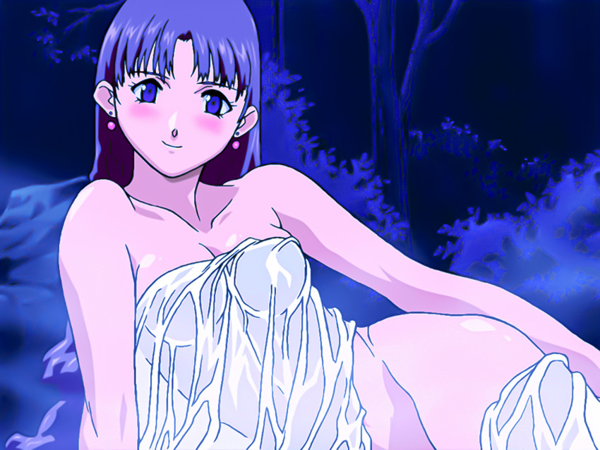 1girl astre bent_over breasts female_focus highres le_roman_de_la_reine_a_gertruds long_hair medium_breasts nakazawa_kazuto onsen solo wet wet_clothes