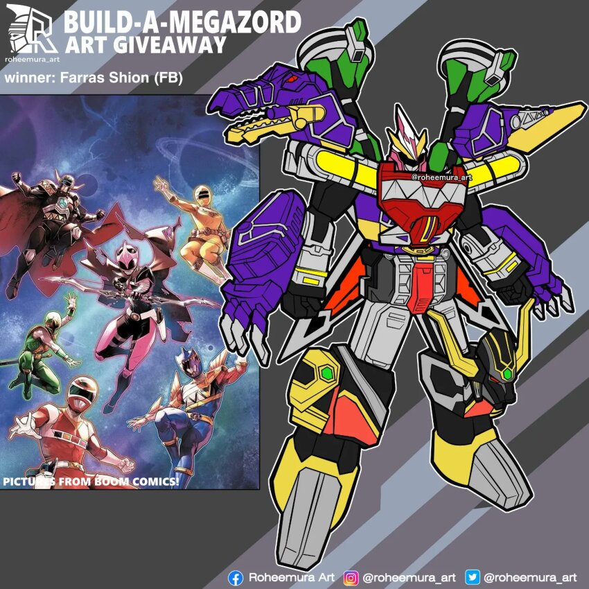 2girls 4boys alternate_universe armor character_request copyright_request daizyuzin dark_ranger dino_buckler dino_megazord english_text green_samurai_ranger highres machine magna_defender mecha mighty_morphin_pink_ranger mighty_morphin_power_rangers multiple_boys multiple_girls power_rangers power_rangers_(boom!_studios) power_rangers_dino_charge power_rangers_in_space power_rangers_lost_galaxy power_rangers_ninja_storm power_rangers_zeo ptera_ranger ranger_slayer red_space_ranger robot roheemura_art science_fiction super_robot tokusatsu zeo_ranger_ii_yellow